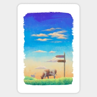 The digital painted rural nature (2nd version) Magnet